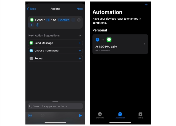 how to send automated texts iphone