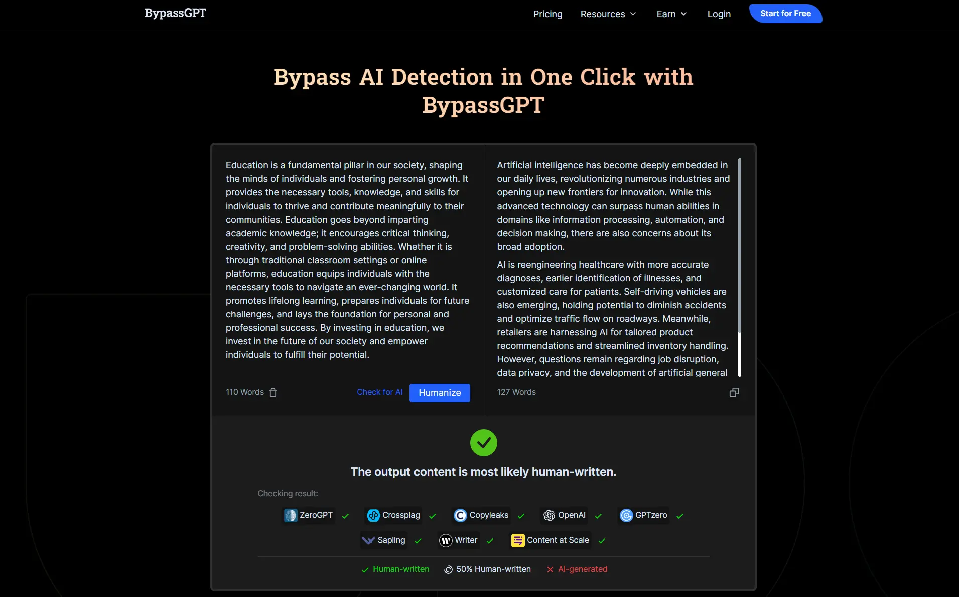 Bypass AI detection